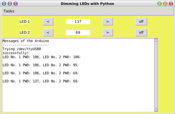 Bildschirmfoto Python GUI smoothdim